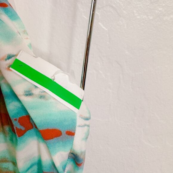 Isabella Rose Tie Dye High Leg Halter One Piece Swimsuit Turquoise Large NWT - Picture 11 of 12